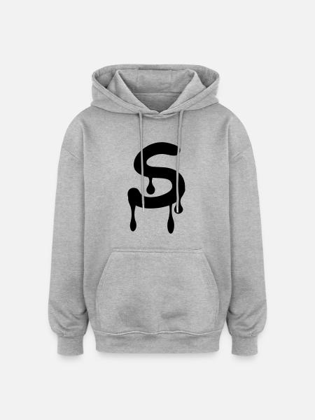 s_comic_graffiti - Sweat à capuche oversize unisexe - gris chiné