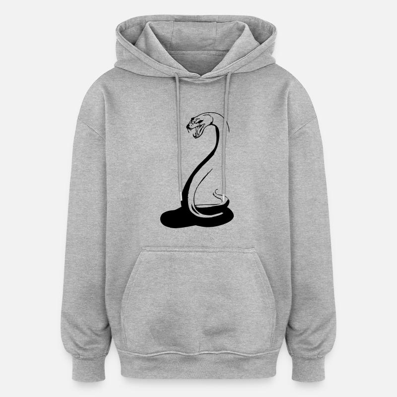serpent - Sweat à capuche oversize unisexe - gris chiné