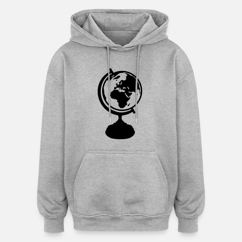 Globe - Sweat à capuche oversize unisexe - gris chiné