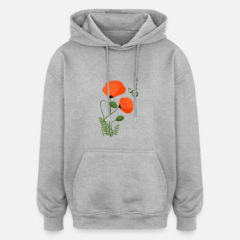 Fleur d’été - Sweat à capuche oversize unisexe - gris chiné