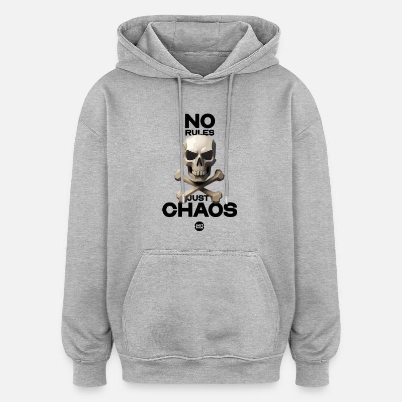 PAS DE RÈGLES - Sweat à capuche oversize unisexe - gris chiné