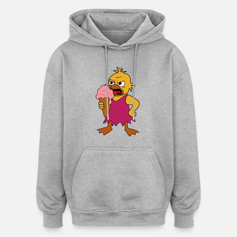 Mauvais - Sweat à capuche oversize unisexe - gris chiné