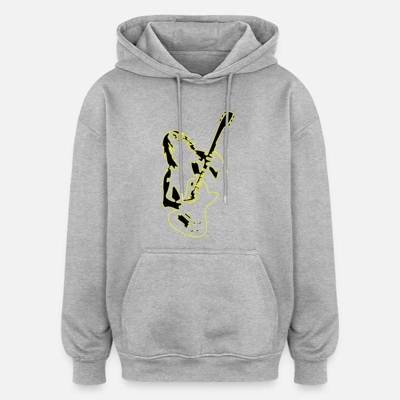 Rock' Roll, c’est la vie ✔ - Sweat à capuche oversize unisexe - gris chiné