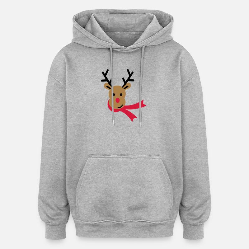RENTIER - Sweat à capuche oversize unisexe - gris chiné
