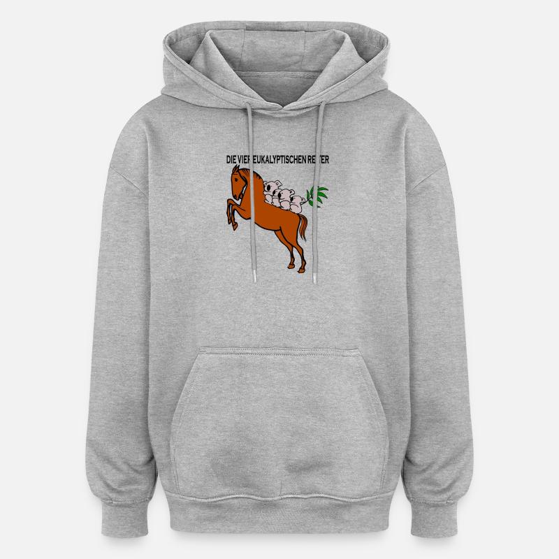 Die vier eukalyptischen Reiter - Oversized Unisex Hoodie - Grau meliert
