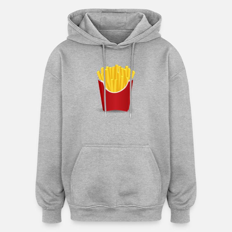 Frites - Sweat à capuche oversize unisexe - gris chiné