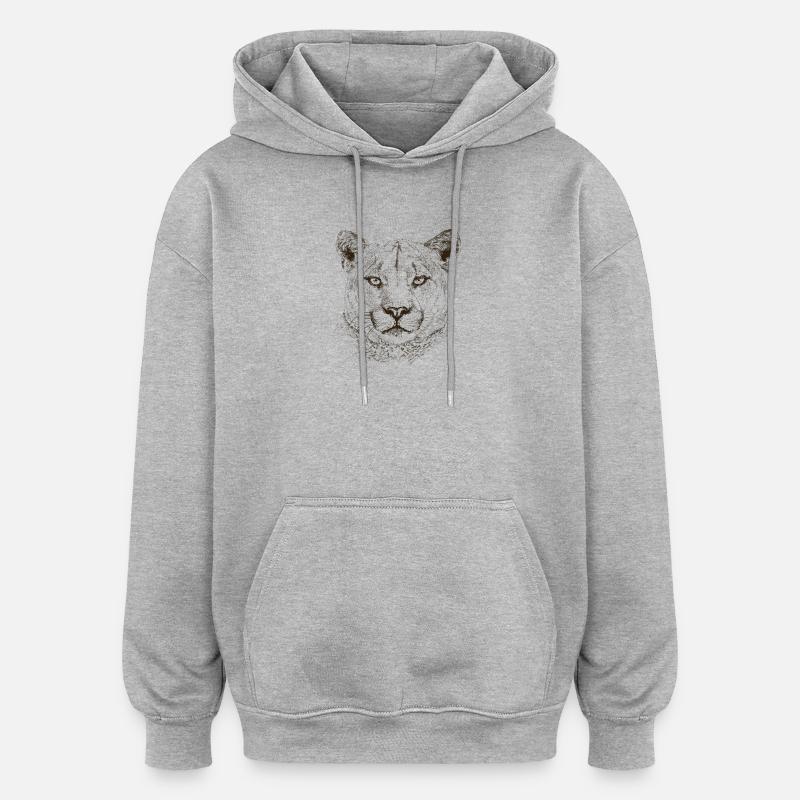 cougar - Sweat à capuche oversize unisexe - gris chiné