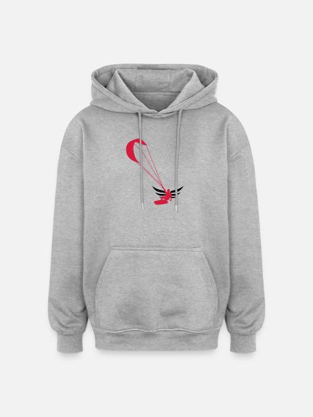 Kiteboarding / Kitesurfing / Kitesurf / - Sweat à capuche oversize unisexe - gris chiné