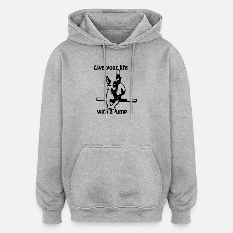 Agility Jack Russel Terrier - Sweat à capuche oversize unisexe - gris chiné