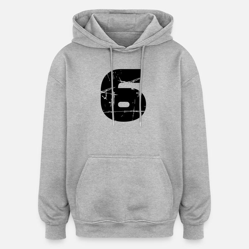 6 - Sweat à capuche oversize unisexe - gris chiné