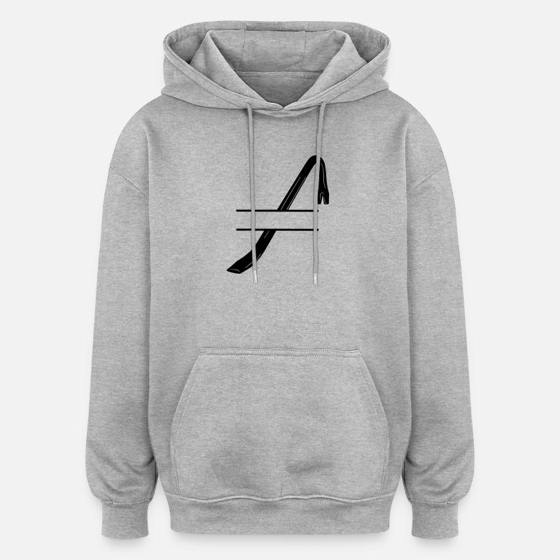 Einbruchslogo Brechstange oder Brechstange - Oversized Unisex Hoodie - Grau meliert