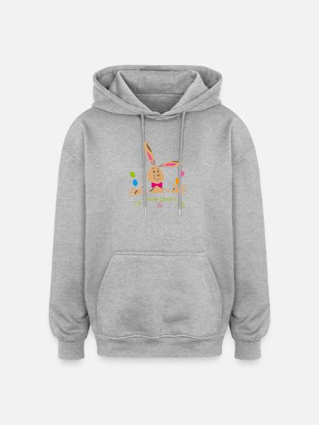 frohe Ostern - Oversized Unisex Hoodie - Grau meliert