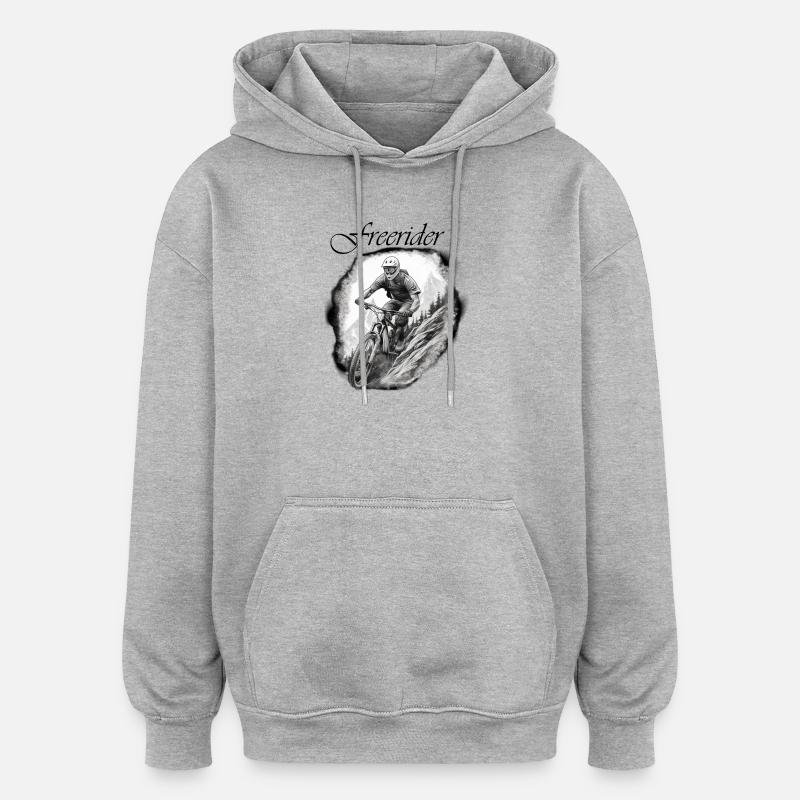 Freerider - Oversized Unisex Hoodie - Grau meliert