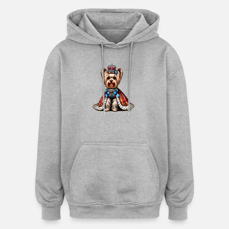 Princesse Yorkshire Terrier - Sweat à capuche oversize unisexe - gris chiné