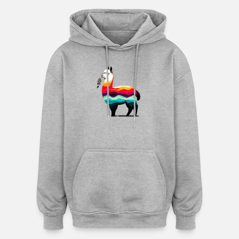 Alpaka - Oversized Unisex Hoodie - Grau meliert