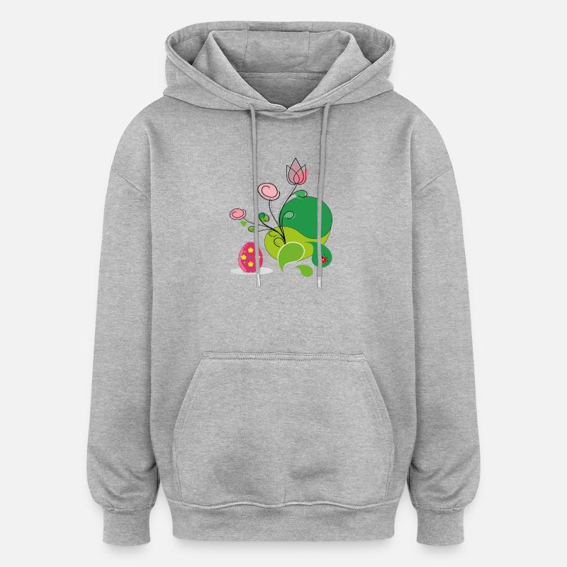 Ostergruß - Oversized Unisex Hoodie - Grau meliert