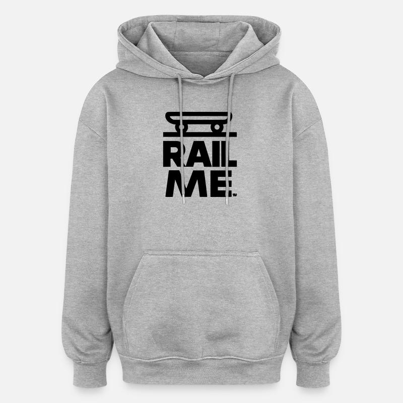 Schiene - Skateboard - Oversized Unisex Hoodie - Grau meliert