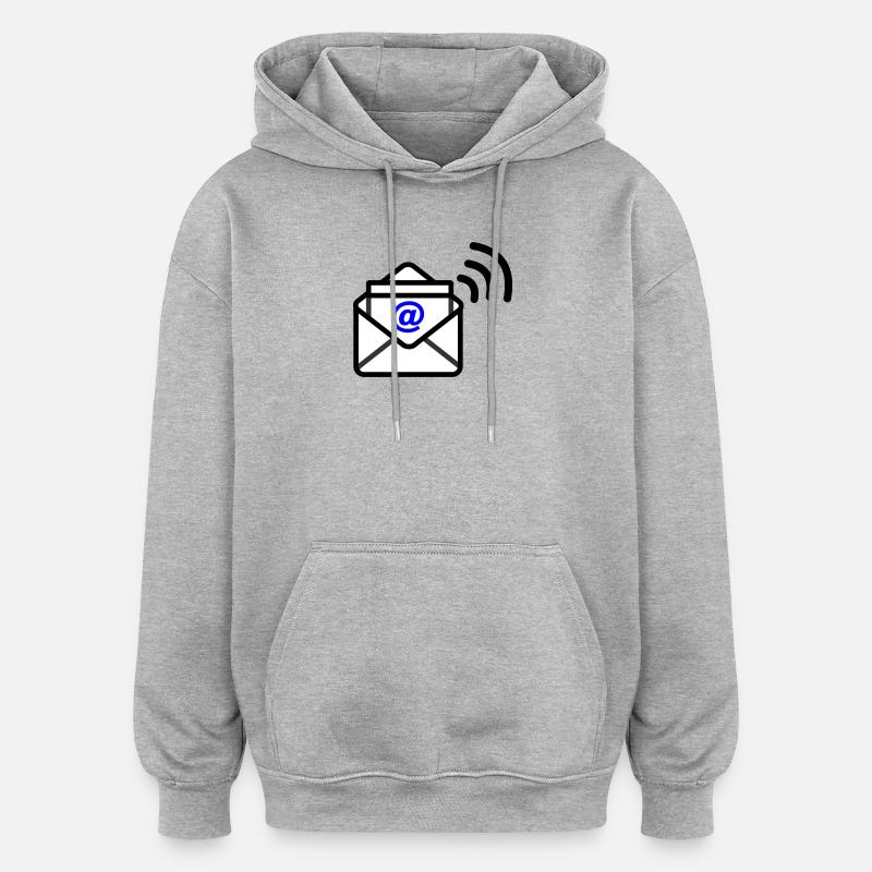 Logo e-mail - Sweat à capuche oversize unisexe - gris chiné