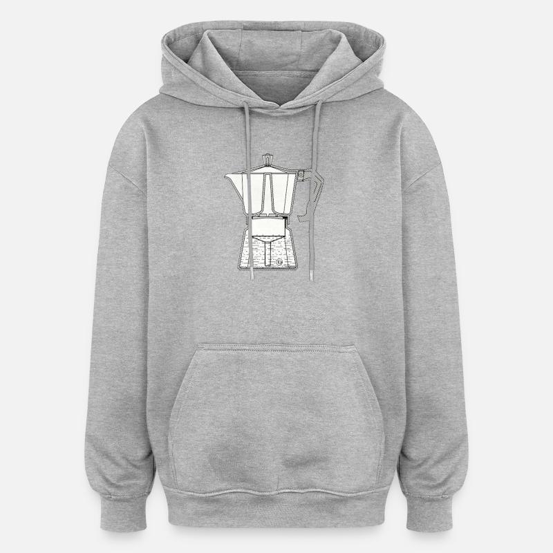 Mocca Espresso Maker - Oversized Unisex Hoodie - heather grey