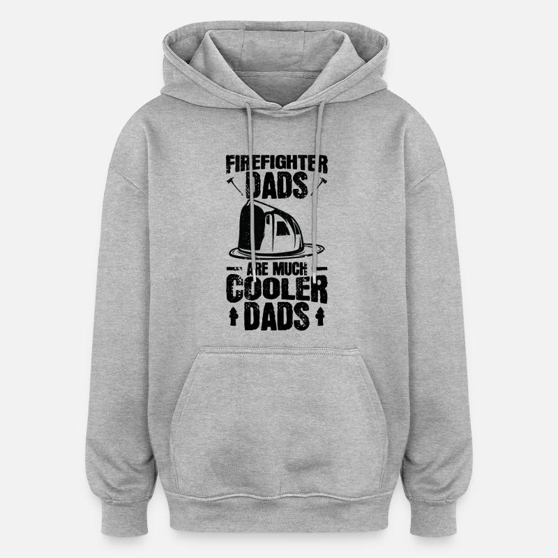 Père pompier - Sweat à capuche oversize unisexe - gris chiné