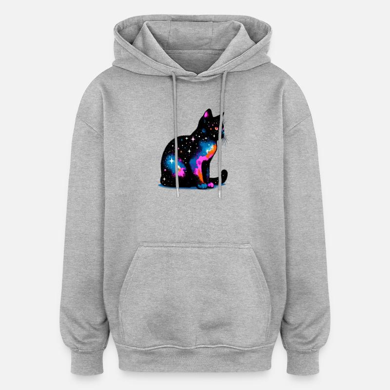 Cat - Oversized Unisex Hoodie - heather grey