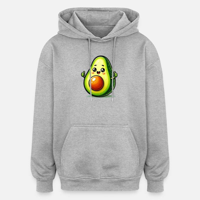 Avocat - Sweat à capuche oversize unisexe - gris chiné