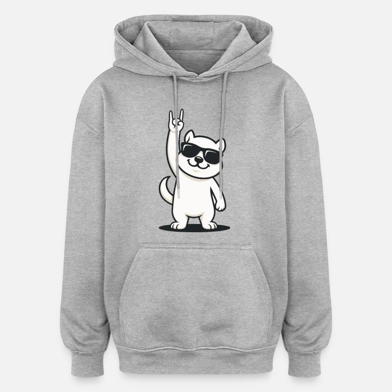Écureuil à bascule - Sweat à capuche oversize unisexe - gris chiné