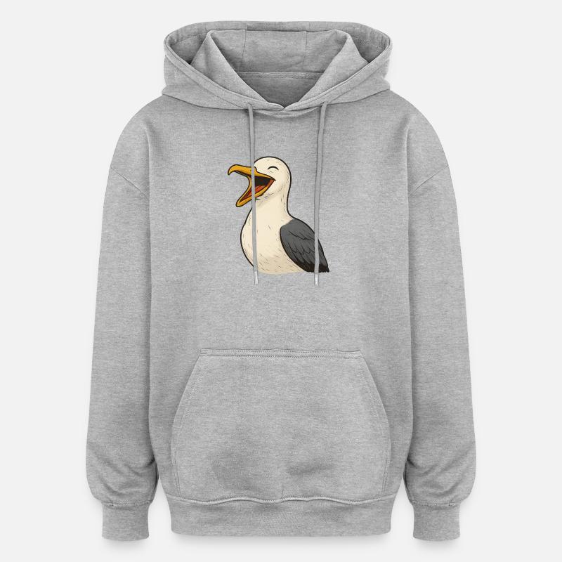 Lachende_Moewe - Sweat à capuche oversize unisexe - gris chiné