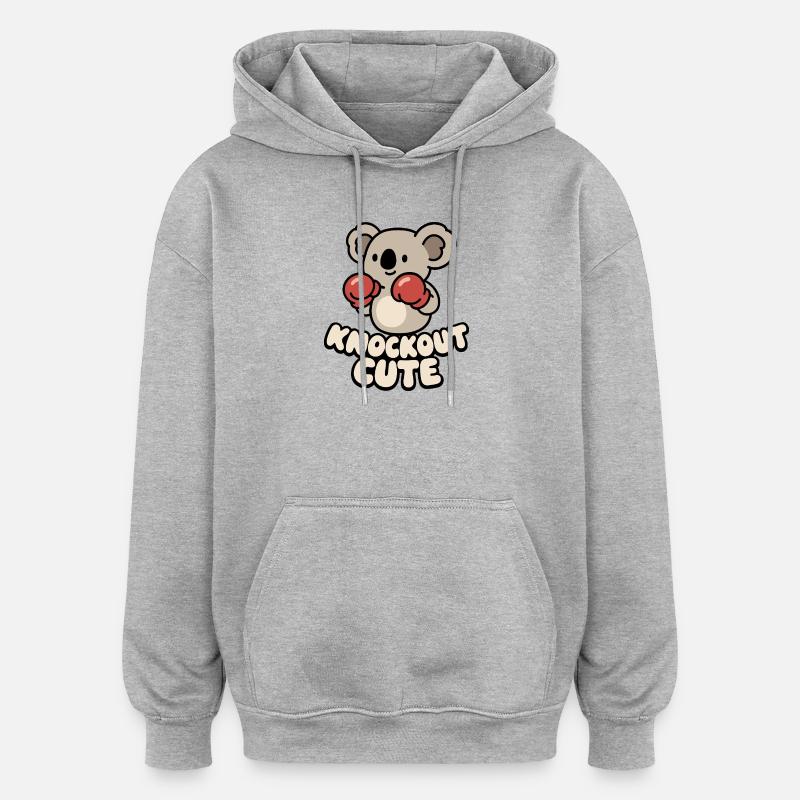 Koala Knockout Cute - Oversized Unisex Hoodie - Grau meliert