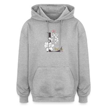 Letter L Luisa - Oversized Unisex Hoodie - heather grey - Front - Noah (186cm)