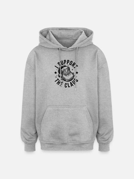 I Support the Claus - Oversized Unisex Hoodie - heather grey