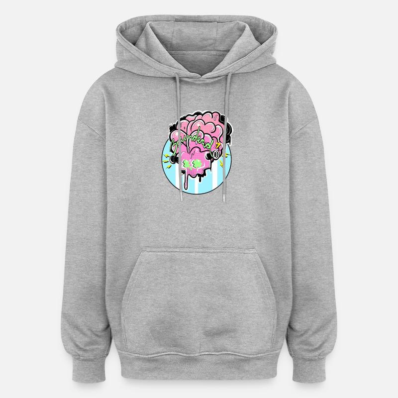 Brain Graffiti Power - Oversized Unisex Hoodie - heather grey