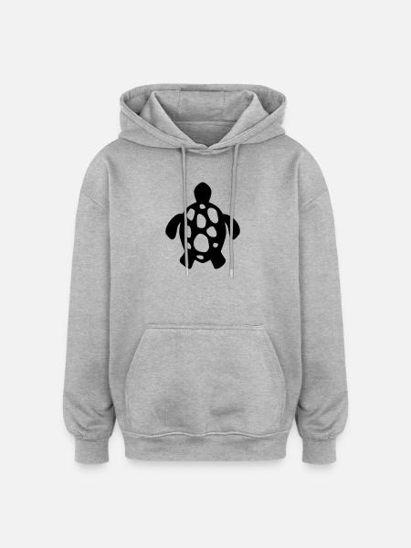 Sea Turtle – Underwater & Beach Motif - Oversized Unisex Hoodie - heather grey