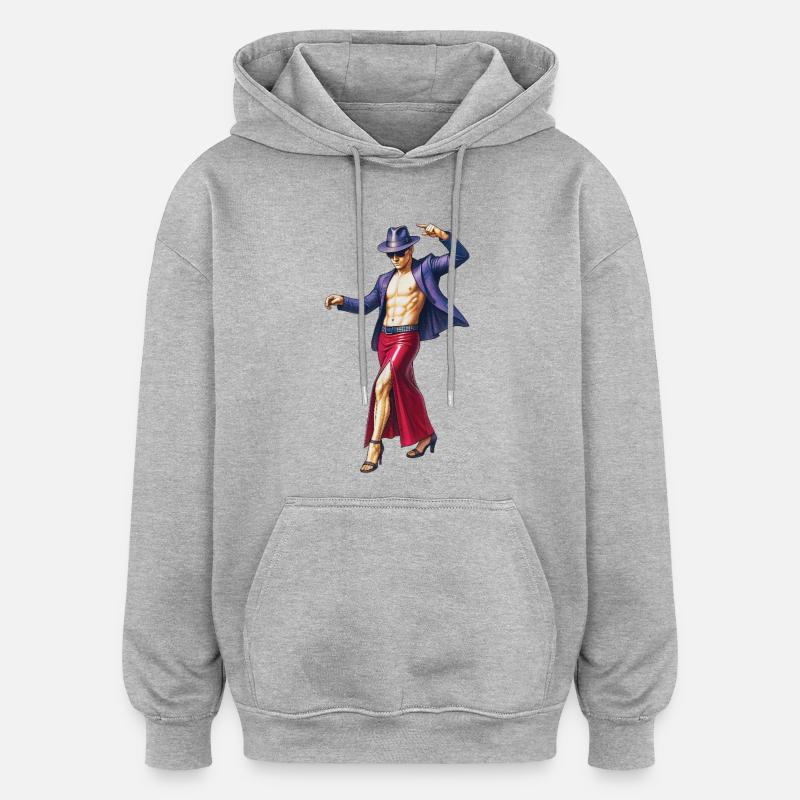 GO TANGO - nice people - Sweat à capuche oversize unisexe - gris chiné