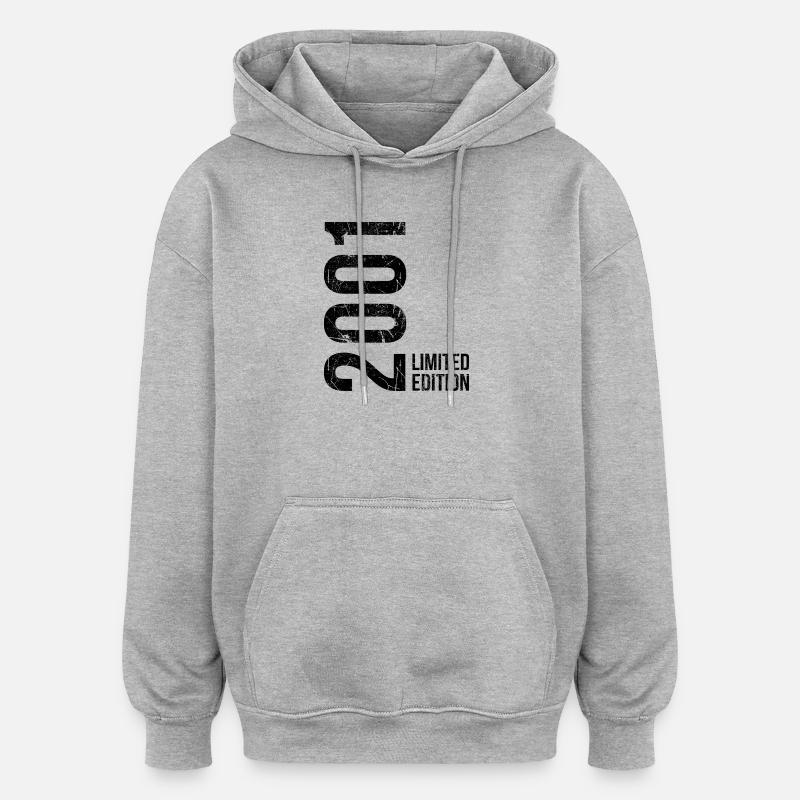 Édition limitée 2001 – Année d’anniversaire - Sweat à capuche oversize unisexe - gris chiné