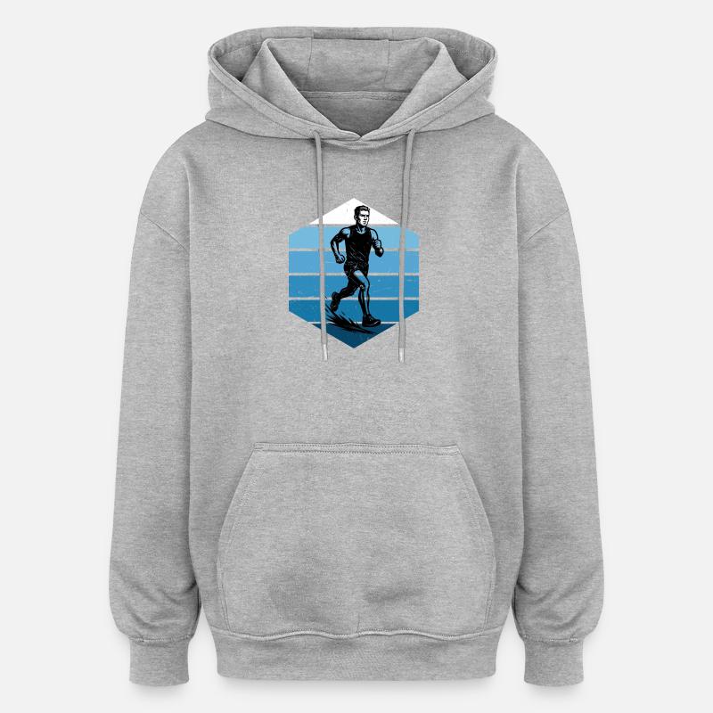 Ambiances de course pour les courses - Sweat à capuche oversize unisexe - gris chiné