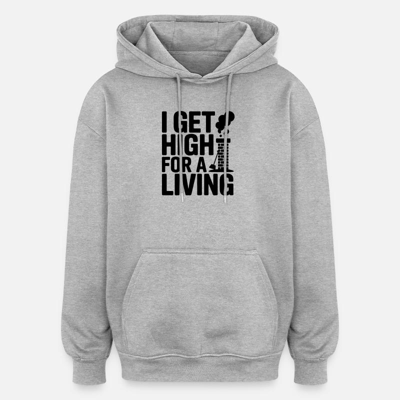 Ramoneur drôle de discours - Sweat à capuche oversize unisexe - gris chiné