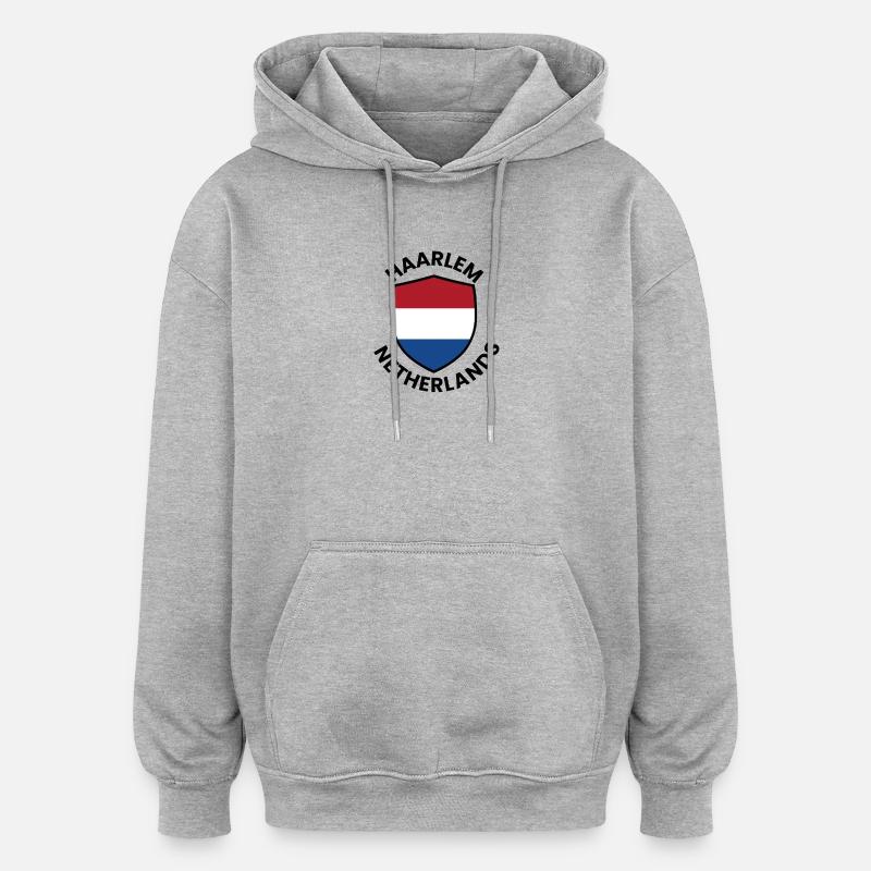 Bouclier des Pays-Bas de Harlem - Sweat à capuche oversize unisexe - gris chiné