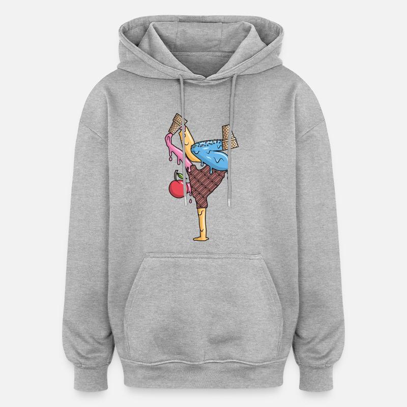 Breakdance Eiscreme Tanz Breakdancer Breakdancing - Oversized Unisex Hoodie - heather grey