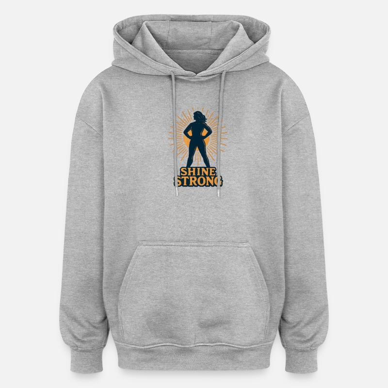Rayons de soleil en silhouette puissante - Sweat à capuche oversize unisexe - gris chiné