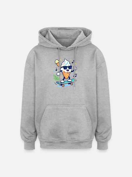 Eislauf-Stil-Pop - Oversized Unisex Hoodie - Grau meliert