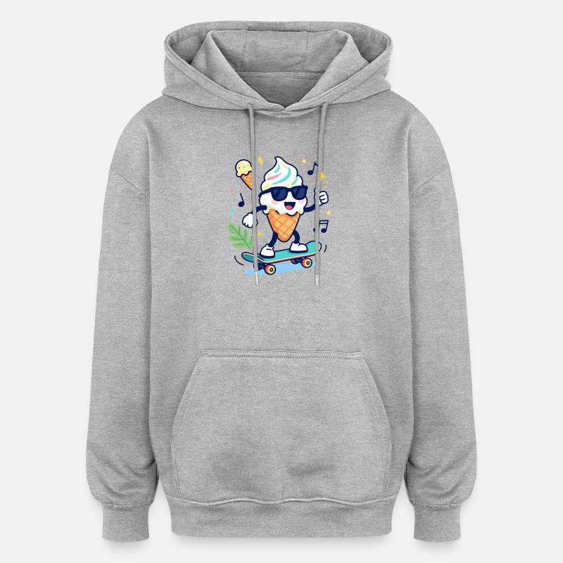Eislauf-Stil-Pop - Oversized Unisex Hoodie - Grau meliert