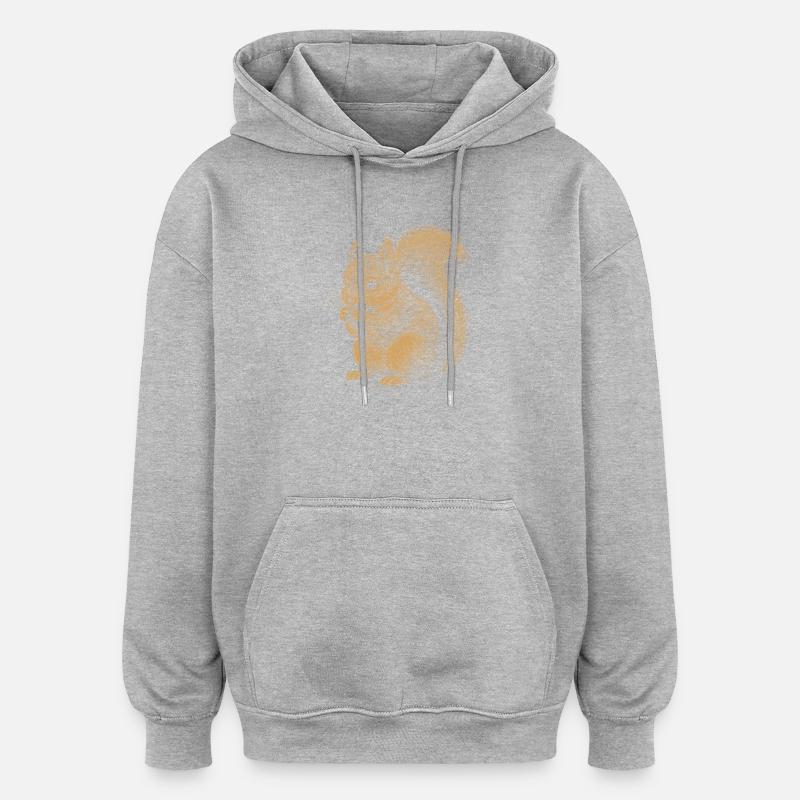Eichhörnchen - Oversized Unisex Hoodie - Grau meliert