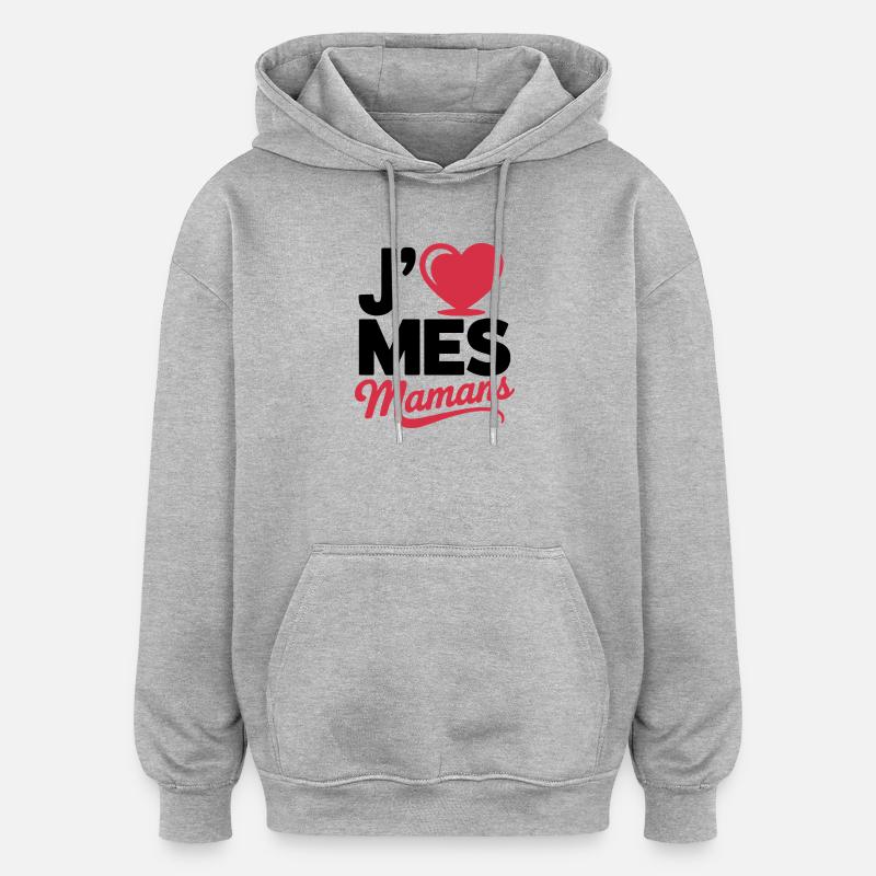 Aime_mes_mamans - Oversized Unisex Hoodie - Grau meliert