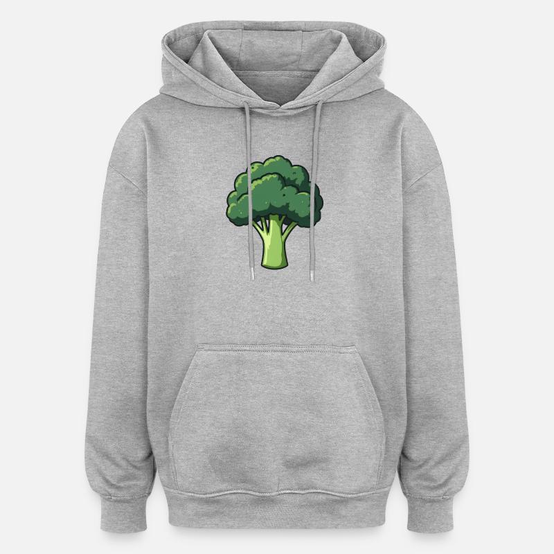 Brokkoli - Oversized Unisex Hoodie - Grau meliert