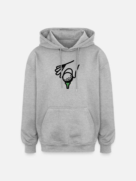 Golfball Abschlag Tee Golfsport Golfclub Golfer - Oversized Unisex Hoodie - Grau meliert