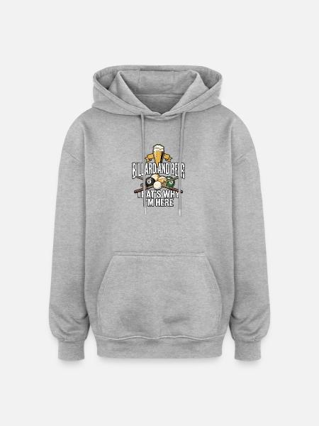 Billard Und Bier - Oversized Unisex Hoodie - Grau meliert
