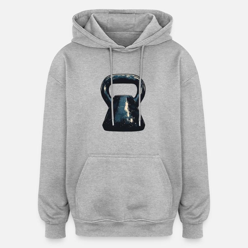 Entraînement & Musculation : Cadeau chic - Sweat à capuche oversize unisexe - gris chiné