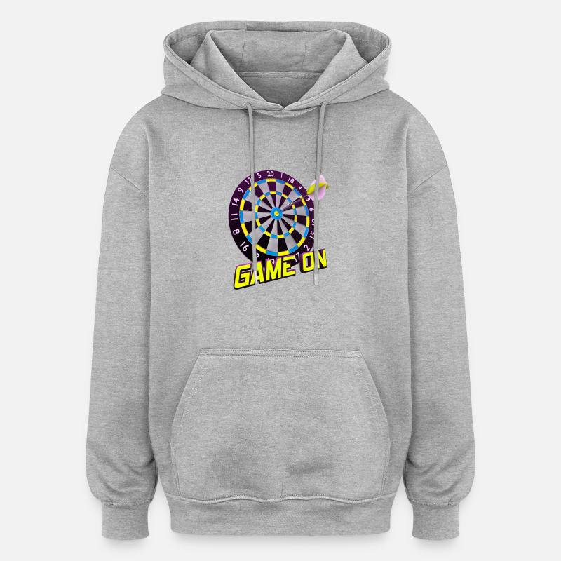 Jeu de fléchettes activé - Jaune - Sweat à capuche oversize unisexe - gris chiné