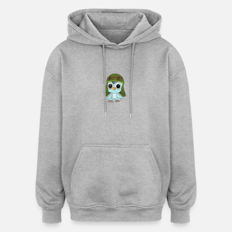 Fips der Flieger - Oversized Unisex Hoodie - Grau meliert
